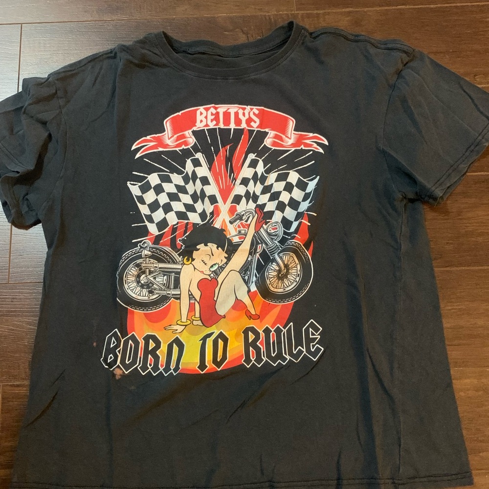 Vintage Betty boop born to rule riders tees